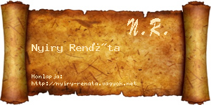 Nyiry Renáta névjegykártya